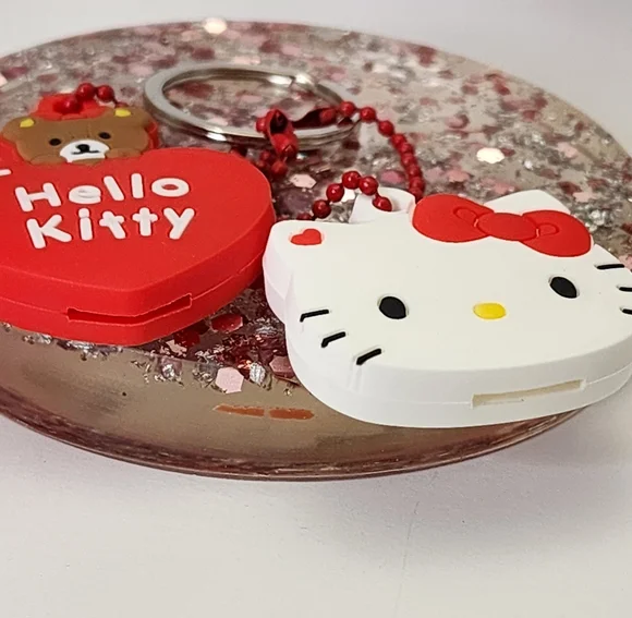 HELLO KITTY 2 piece Red & White Silicone Key Cover Set Official Sanrio NWT - Picture 4 of 6